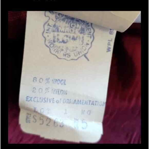 Bobbie Brooks VINTAGE Union  70's Deadstock Red Wool Blend Mini Pencil Skirt 5 - Picture 7 of 13